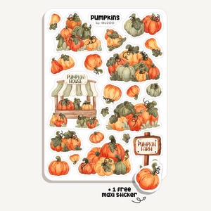 Stickervel Pompoenen | Stickers Pompoenen | Bullet Journal - Scrapbook - Planner - Decoratie - Herfst