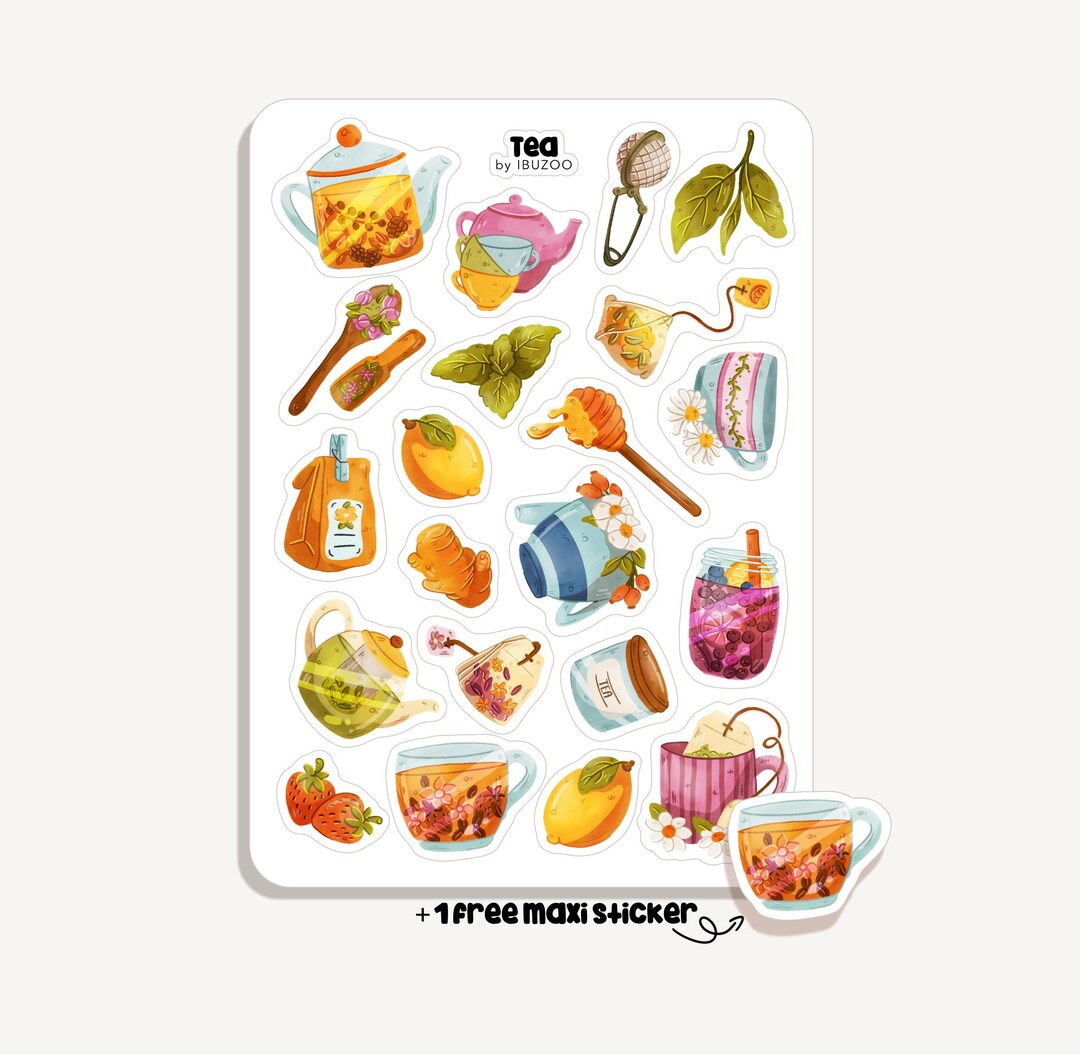 Sticker Sheet Tea | Bullet Journal - Scrapbook - Planner - Decoration ...