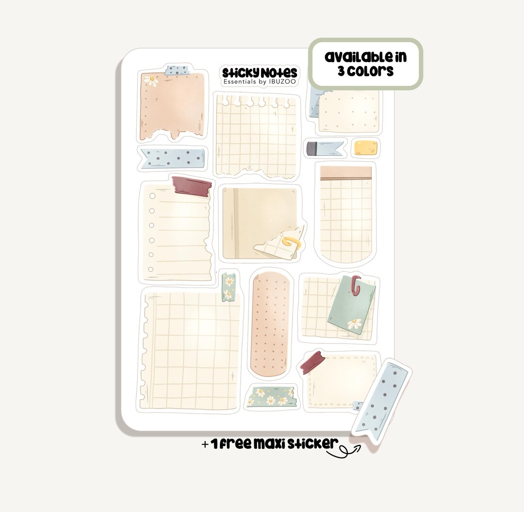 Sticker Sheet Sticky Notes | Bullet Journal - Scrapbook - Planner ...