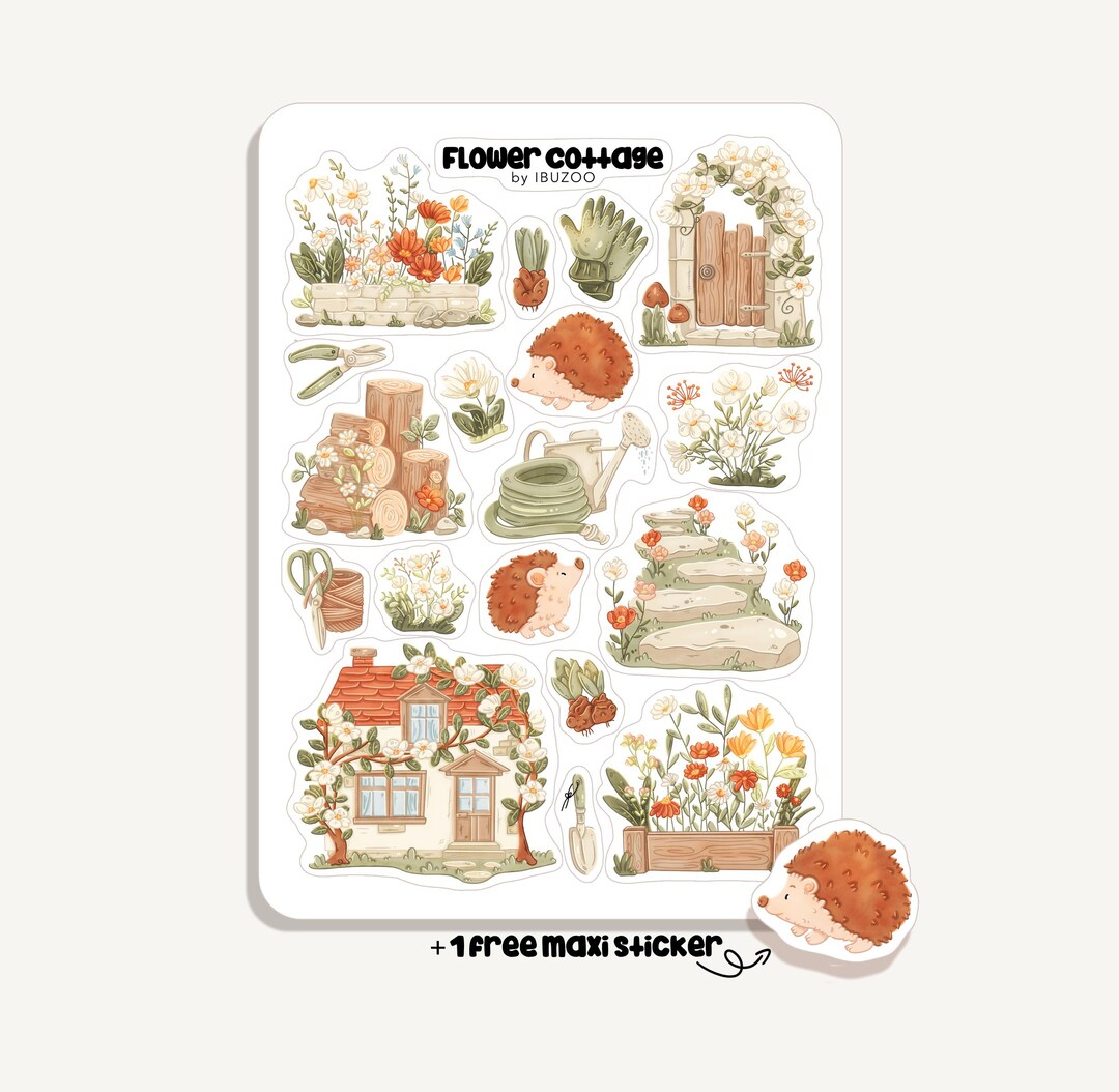 Sticker Sheet Flower Cottage | Bullet Journal - Scrapbook- Planner ...