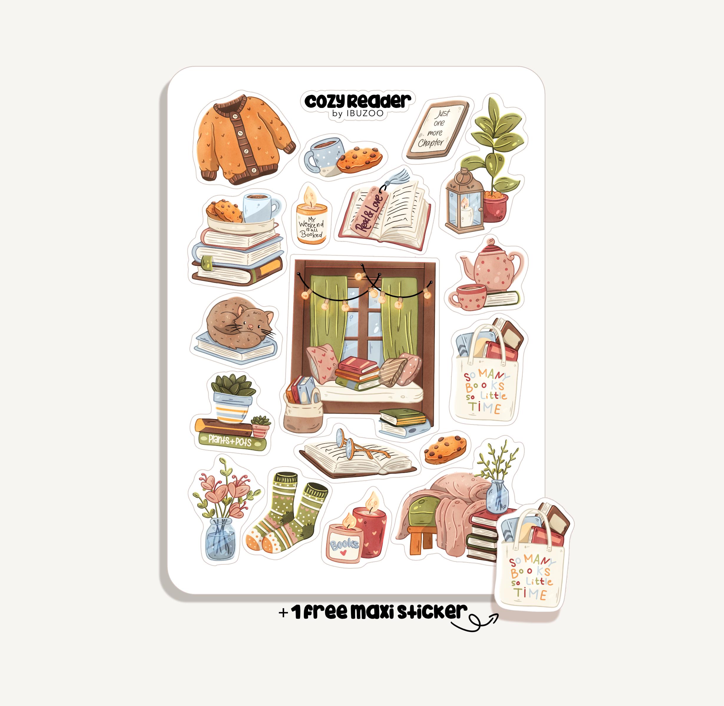 Sticker Sheet Cozy Reader | Bullet Journal - Scrapbook - Planner ...