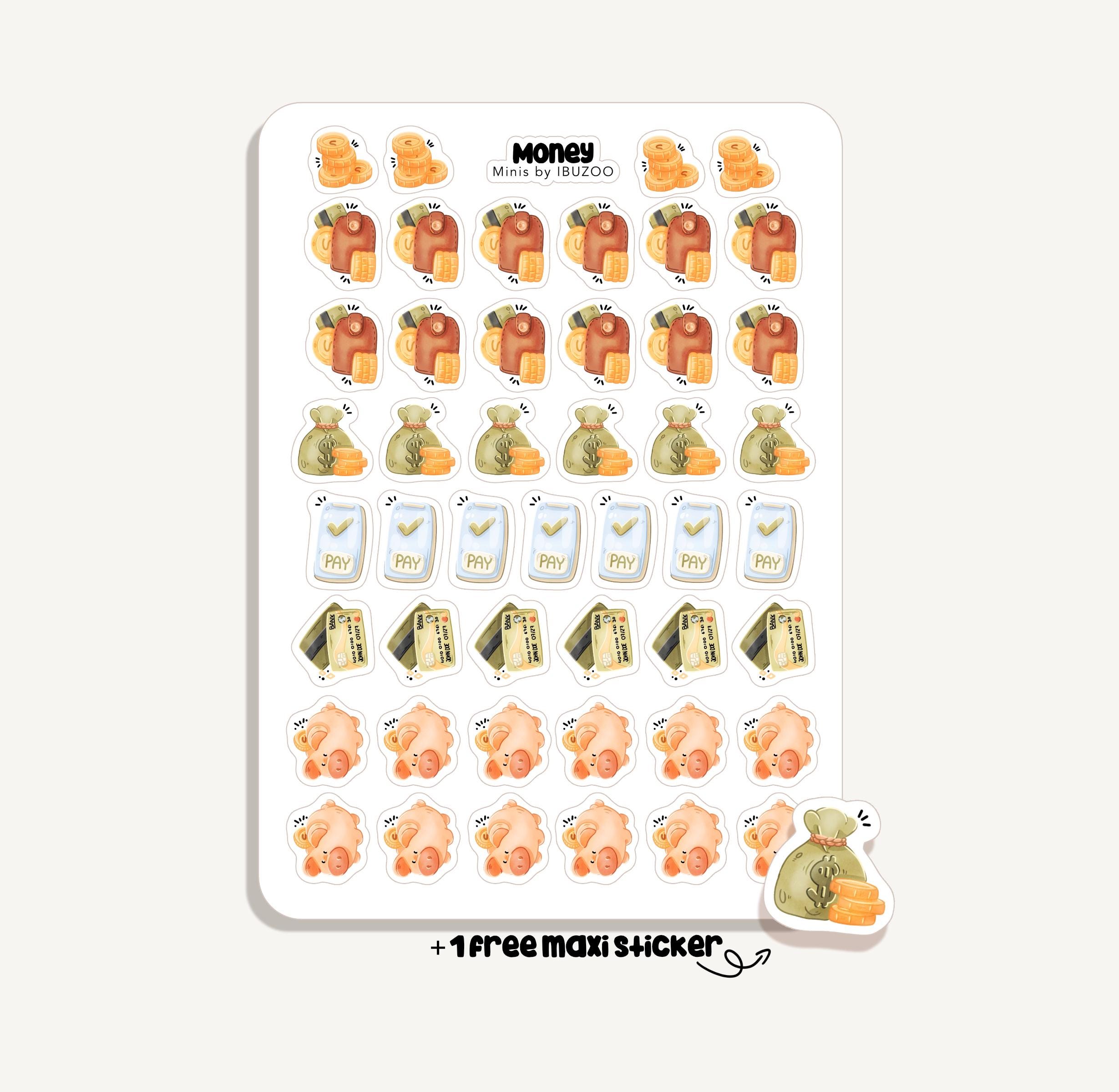 Sticker Sheet Money Minis | Bullet Journal - Scrapbook - Planner ...