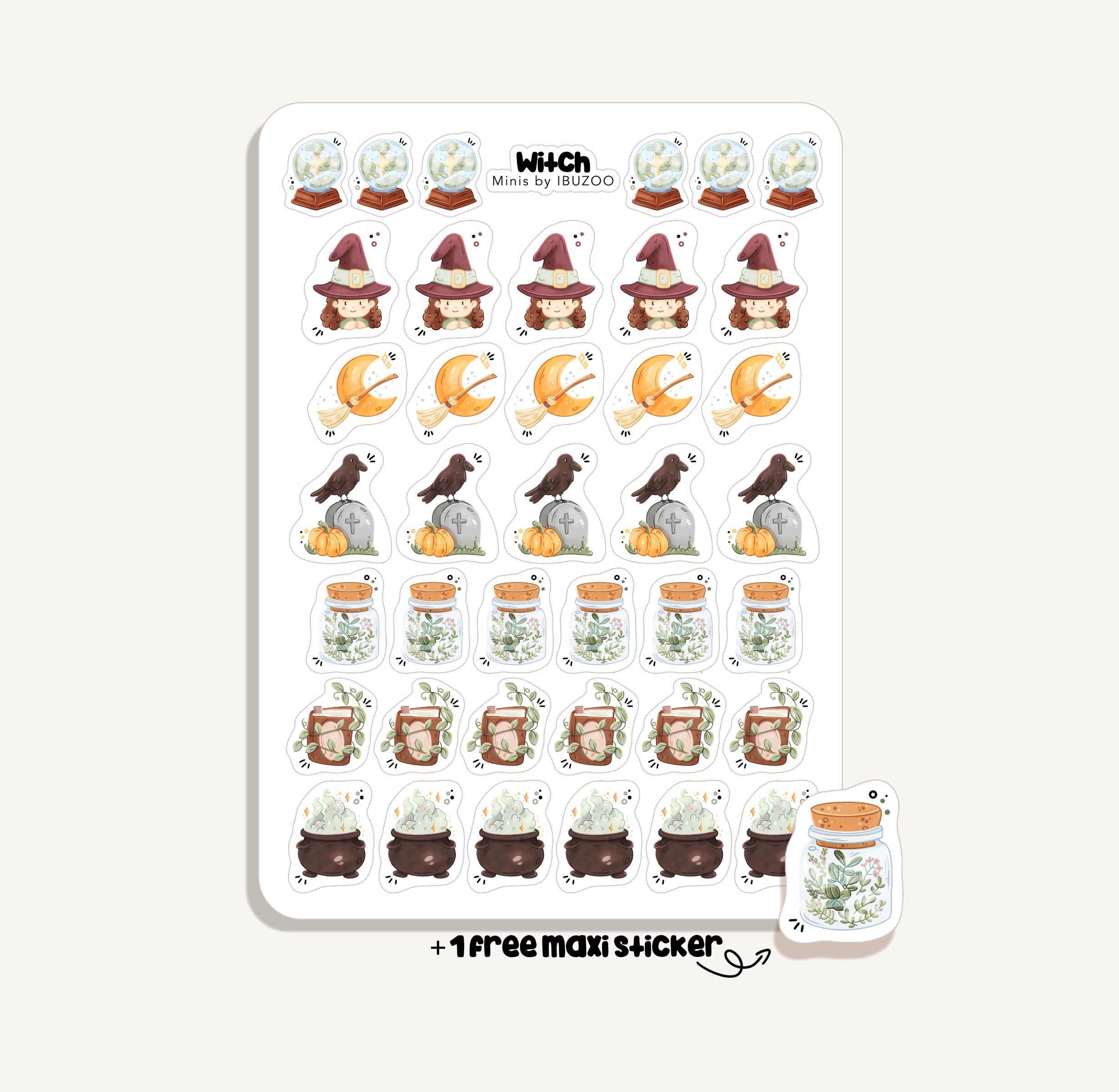 Sticker Sheet Witch Minis | Bullet Journal - Scrapbook - Planner ...