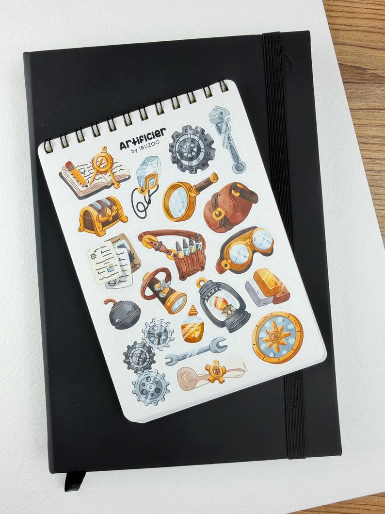 RPG-stickerboek | 20 vellen RPG-stickers - Meer dan 400 stickers - Stickers voor dagboeken - Stickers - Stickerset - D&D-stickers - Fantasy-stickers afbeelding 9