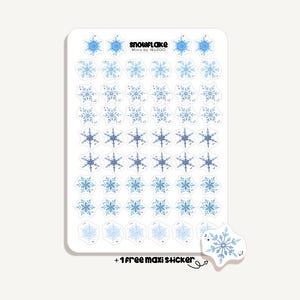 Klistermärkesark Snöflinge Minis | Snöflingeklistermärken | Bullet Journal - Scrapbook - Planerare - Dekoration - Vinter - Snö - Tracker