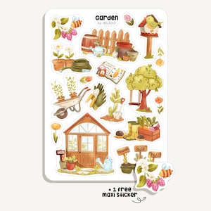 Sticker Sheet Garden | Bullet Journal - Scrapbook - Planner - Decoration - Spring - Nature