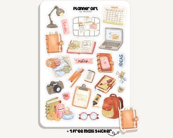 Klistermärkesark Planner Girl | Klistermärken Planner Girl | Bullet Journal-klistermärken - Scrapbook-klistermärken - Planner - Dekoration