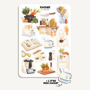 Sticker Sheet Kitchen | Bullet Journal - Scrapbook - Planner - Decoration - Cooking
