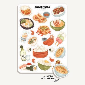 Sticker Sheet Asian Meals | Bullet Journal - Scrapbook - Planner - Decoration - Food - Japan