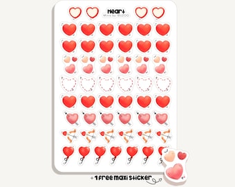 Sticker Sheet Heart Minis | Bullet Journal - Scrapbook - Planner - Decoration - Love - Tracker