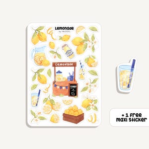 Foglio di adesivi Limonata | Adesivi Limonata | Adesivi Bullet Journal - Adesivi per Scrapbooking - Planner - Decorazione - Estate - Limone