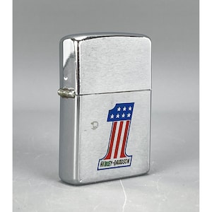 ZIPPO Vintage (1978) HARLEY DAVIDSON Enamel No.1 U.S.A. Flag Lighter