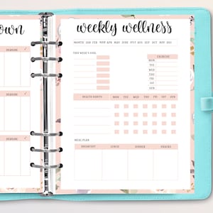 Self-care Journal Printable | Pink Floral Wellness Planner | Digital