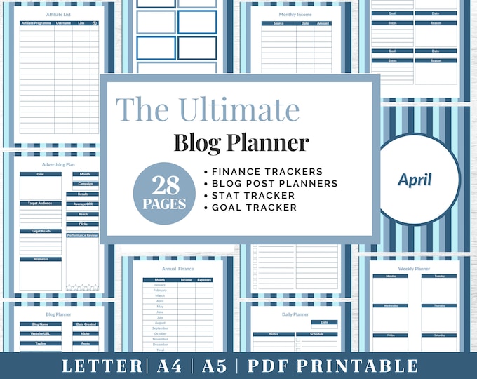 Printable Blog Planner | Business Planner | Productivity Planner | Blog Post Planner | Content Planner | Influencer Planner | Entrepreneur