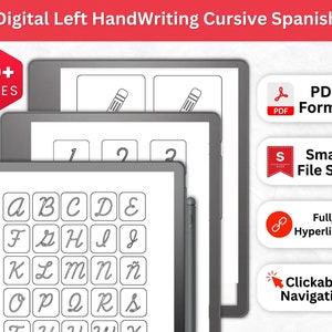 Spanish Handwriting Practice Worksheets Kindle Scribe | Kindle Scribe Template| Neat Handwriting Workbook| Right Handed Cursive Kindle Notes