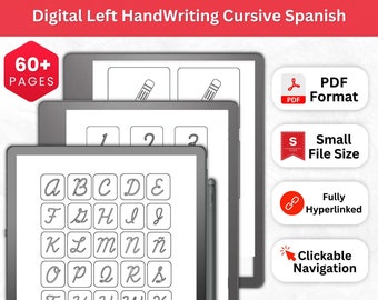Spanish Handwriting Practice Worksheets Kindle Scribe | Kindle Scribe Template| Neat Handwriting Workbook| Right Handed Cursive Kindle Notes