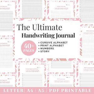 Printable Handwriting Practice Guide | Neat Handwriting Worksheet | Adult Handwriting Workbook | Penmanship Practice | Cursive Worksheets