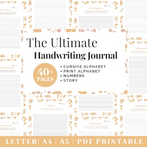 Printable Handwriting Practice Guide | Neat Handwriting Worksheet | Adult Handwriting Workbook | Penmanship Practice | Cursive Worksheets