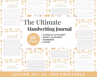 Printable Handwriting Practice Guide | Neat Handwriting Worksheet | Adult Handwriting Workbook | Penmanship Practice | Cursive Worksheets