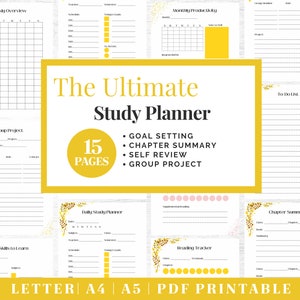 Student Planner | Printable Study Planner | Goal Planner | College Student Gift | Academic Productivity Planner | University Student Planner