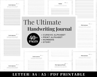 Printable Handwriting Practice Guide | Neat Handwriting Worksheet | Adult Handwriting Workbook | Penmanship Practice | Cursive Worksheets