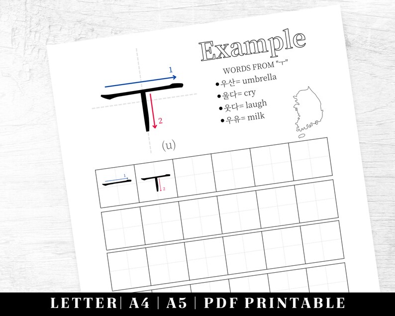 Korean Language Learning Workbook Printable Korean - Etsy