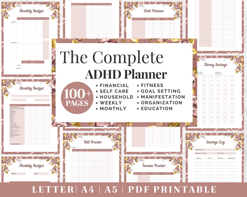 ADHD Planner Bundle | Adult ADHD Organization | Complete Life Planning ...