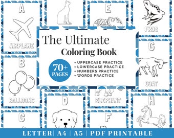Kids Coloring Pages | Printable Kids Activity Book | Preschool ABC Coloring Book | Alphabet PDF Worksheets | 1st Grade Kids Busy Book