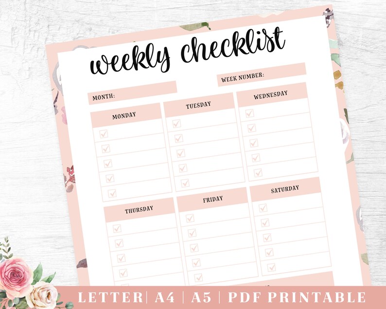 Productivity Planner Printable Daily Weekly Monthly Tracker - Etsy