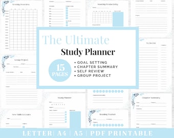 Student Planner | Printable Study Planner | Goal Planner | College Student Gift | Academic Productivity Planner | University Student Planner