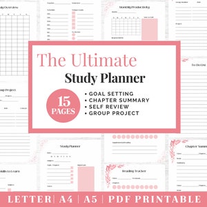 Student Planner | Printable Study Planner | Goal Planner | College Student Gift | Academic Productivity Planner | University Student Planner