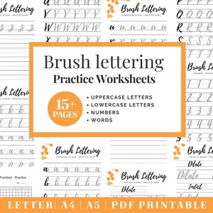 Learn Modern Calligraphy | Printable Hand Lettering Worksheet | Brush Lettering Practice | Adult Handwriting Workbook | Procreate Lettering