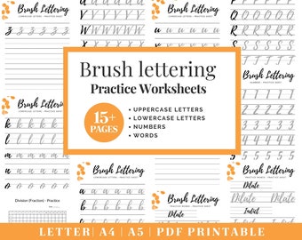 Learn Modern Calligraphy | Printable Hand Lettering Worksheet | Brush Lettering Practice | Adult Handwriting Workbook | Procreate Lettering