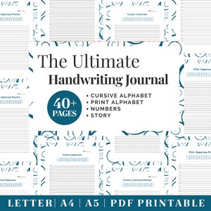 Printable Handwriting Practice Guide | Neat Handwriting Worksheet | Adult Handwriting Workbook | Penmanship Practice | Cursive Worksheets