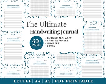 Printable Handwriting Practice Guide | Neat Handwriting Worksheet | Adult Handwriting Workbook | Penmanship Practice | Cursive Worksheets