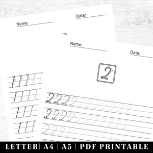 May include: Printable worksheet for practicing writing the number two. The worksheet features a large number two at the top and multiple lines for writing the number two.