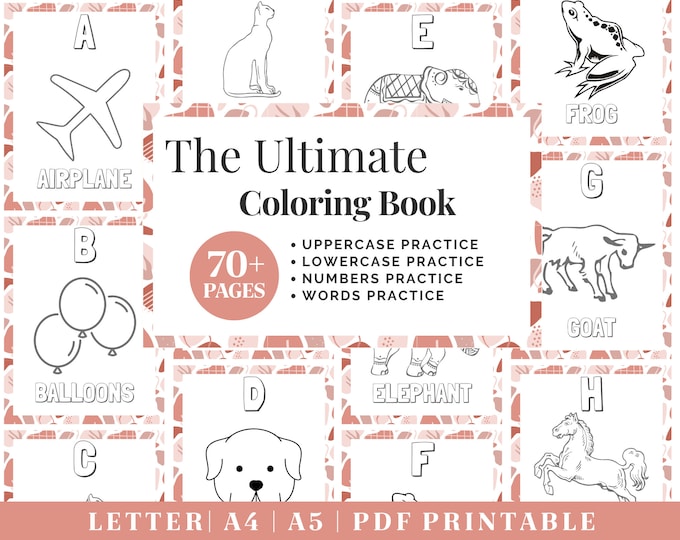 Kids Coloring Pages | Printable Kids Activity Book | Preschool ABC Coloring Book | Alphabet PDF Worksheets | 1st Grade Kids Busy Book