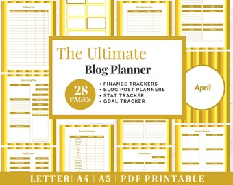 Printable Blog Planner | Business Planner | Productivity Planner | Blog Post Planner | Content Planner | Influencer Planner | Entrepreneur