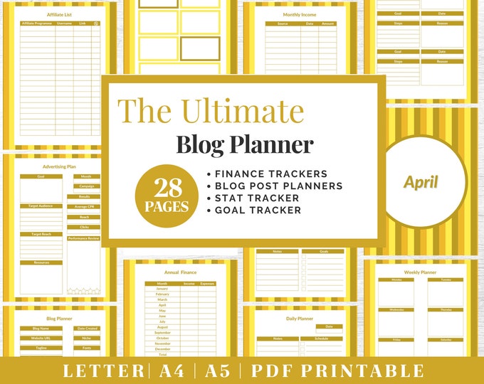 Printable Blog Planner | Business Planner | Productivity Planner | Blog Post Planner | Content Planner | Influencer Planner | Entrepreneur