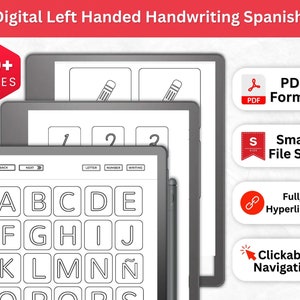 Spanish Handwriting Practice Worksheets - Kindle Scribe | Kindle Scribe Template| Neat Handwriting Workbook| Right Handed Print Kindle Notes