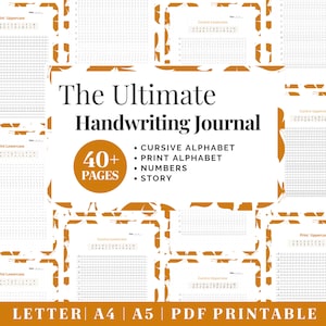 Printable Handwriting Practice Guide | Neat Handwriting Worksheet | Adult Handwriting Workbook | Penmanship Practice | Cursive Worksheets