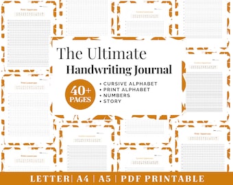 Printable Handwriting Practice Guide | Neat Handwriting Worksheet | Adult Handwriting Workbook | Penmanship Practice | Cursive Worksheets