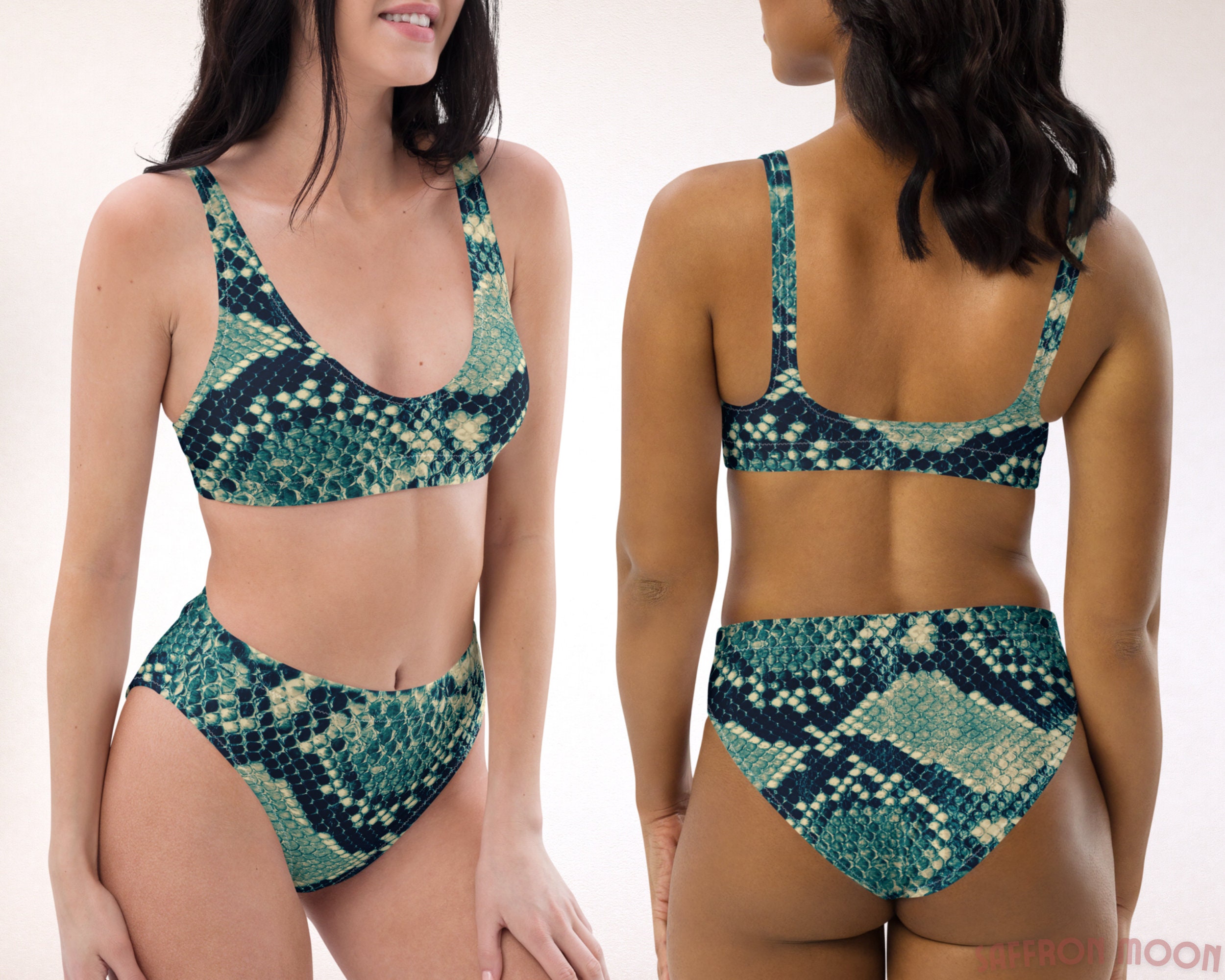 Lime green snakeskin bathing cheap suit