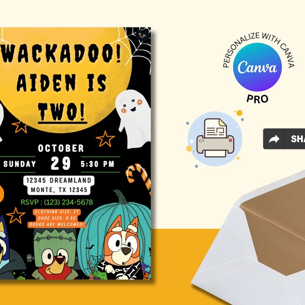 Bluey Canva Invitation Etsy Australia