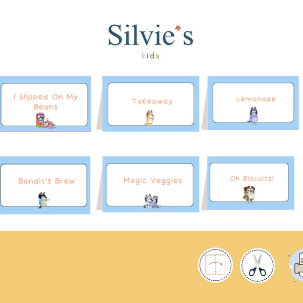Bluey Party Place Cards Etsy