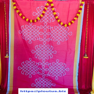 PLOUTUS  Wedding, Party, Events, Backdrop, Pooja, Decoration Fabrics Material - 3D#002400x