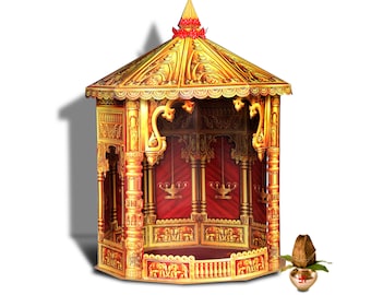 PLOUTUS - Suvernasan Makhar - Milieuvriendelijk en opvouwbaar, Ganpati Makhar-karton, Indiase Pooja, Indiase stijl