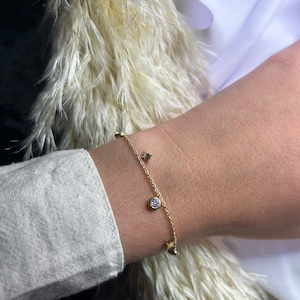 adjustable golden constellation star rhinestone bracelet. image 1