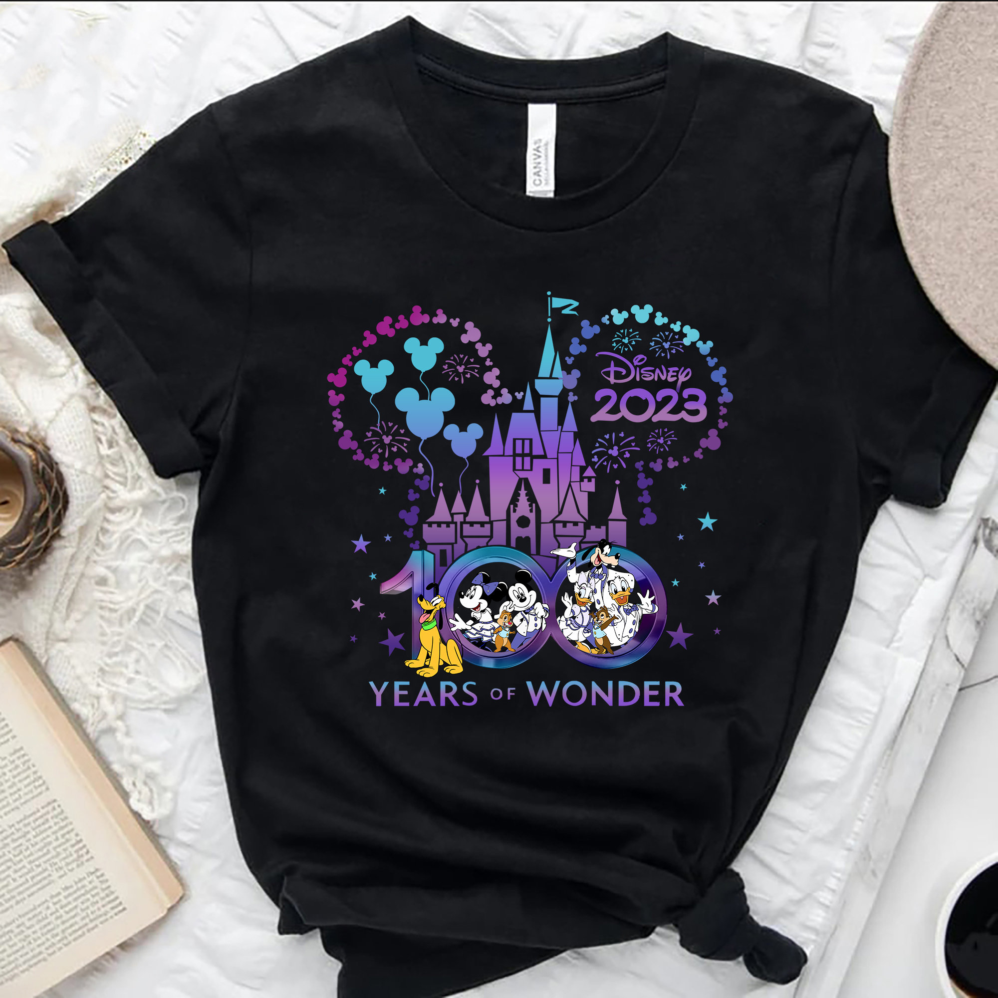 Discover ディズニー メンズ レディース Tシャツ 100 Years of Wonder 東京ディズニーランドへ 夏休み キッズ ミッキー ミンネ