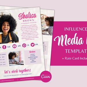 Media kit template | Media kit | Social media kit | Influencer media kit | Blogger media kit | Influencer | Influencer kit | Canva